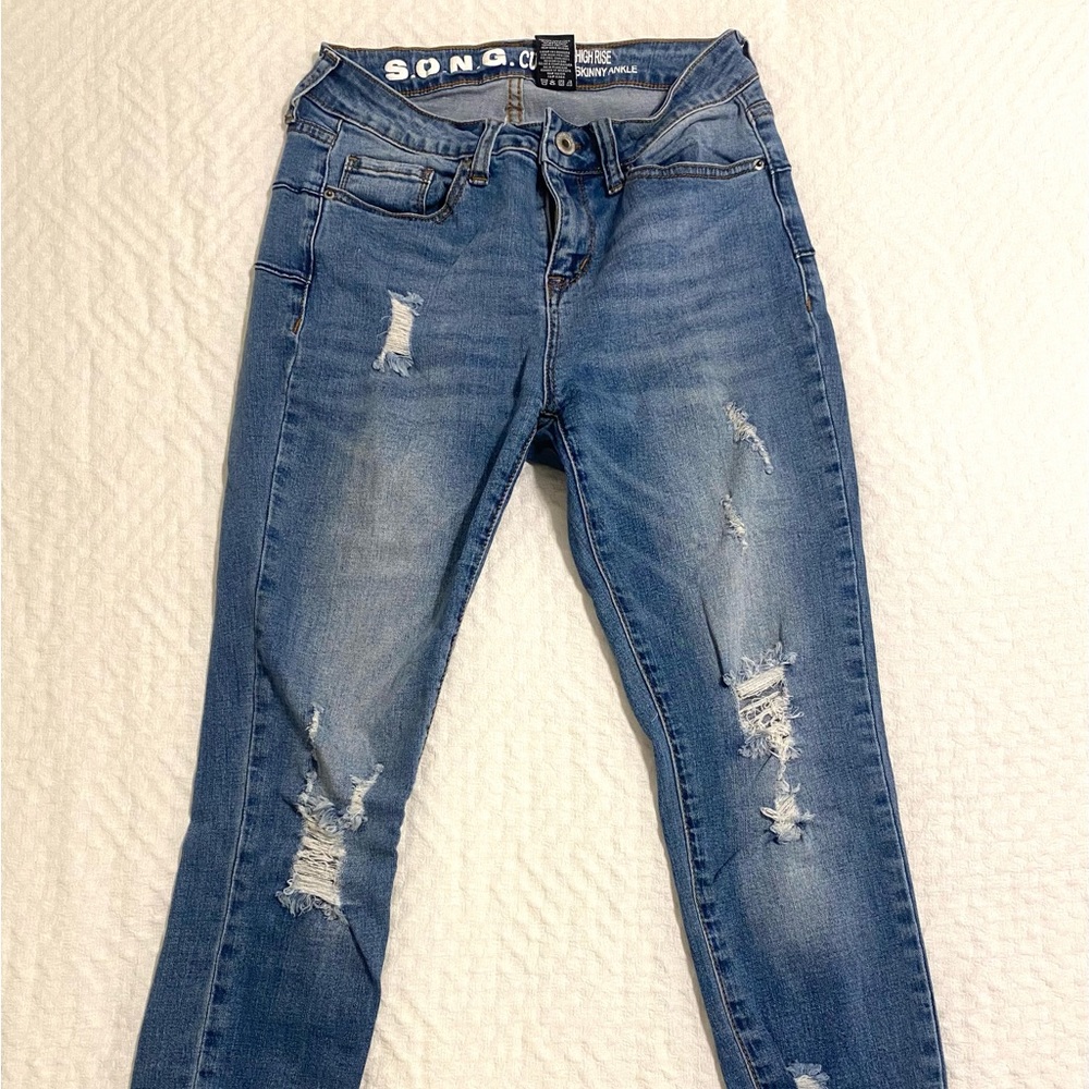 SONG High Rise Skinny Ankle Jeans